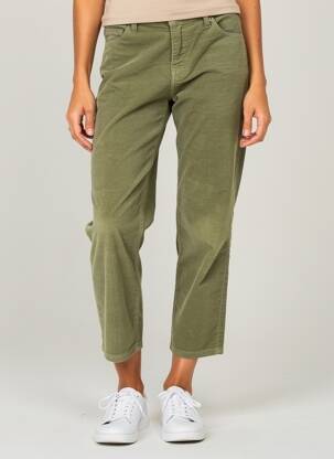 Pantalon 7/8 stretch taille normale vert PLEASE femme