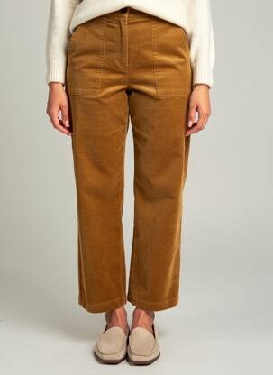 Pantalon droit stretch taille normale marron NICE THINGS femme