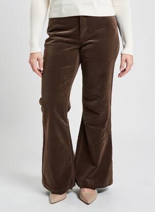 Pantalon flare stretch taille normale marron YEST femme