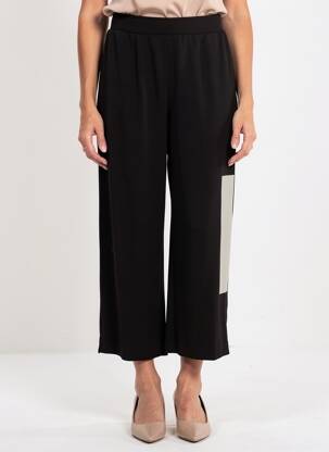 Pantalon large tissage popeline taille normale noir MAT FASHION femme