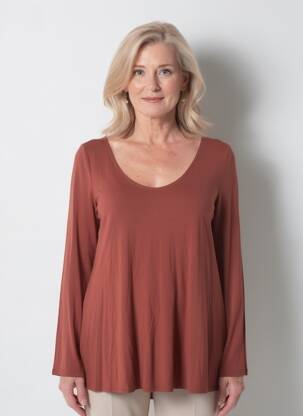 T-shirt manches longues manches longues marron AN II VITO femme