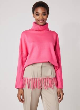 Pull coupe cintrée manches longues rose ESQUALO femme