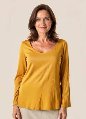 T-shirt manches longues manches longues jaune AN II VITO femme