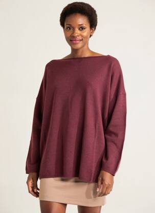 Pull tissage chiné manches longues violet CIVICO 1 femme
