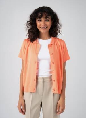 Gilet manches courtes resserrée sur le bas orange ZILCH femme