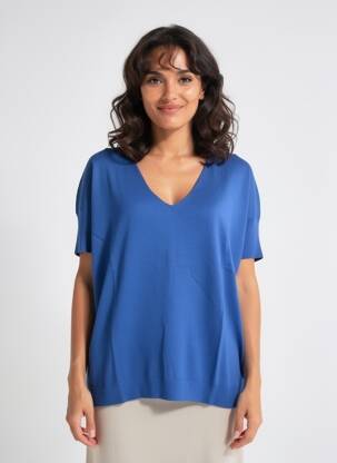 T-shirt stretch manches courtes bleu ZILCH femme