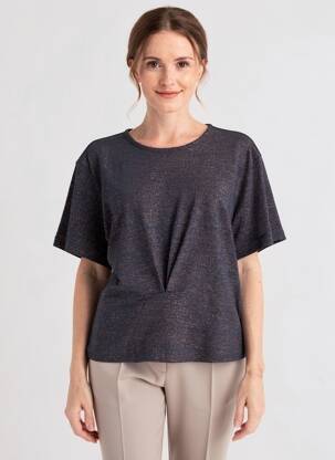 T-shirt stretch manches courtes bleu NICE THINGS femme