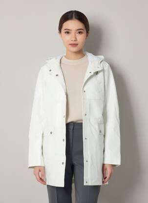 Imperméable manches longues a capuche blanc K-ZELL femme
