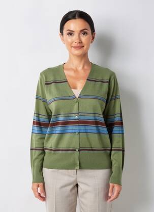Gilet manches longues resserrée sur le bas vert NICE THINGS femme