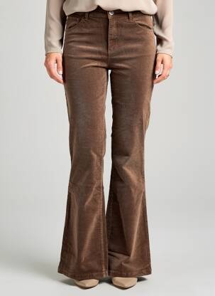 Pantalon flare stretch taille normale marron YEST femme