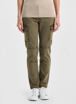 Pantalon cargo slim taille basse vert YEST femme