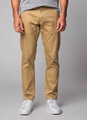 Pantalon chino tissage popeline taille normale marron DAYTONA homme