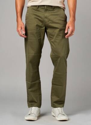 Pantalon chino tissage popeline taille normale vert DAYTONA homme