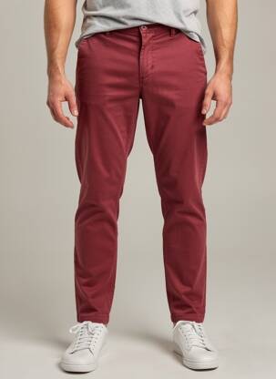 Pantalon chino stretch taille normale rouge DAYTONA homme