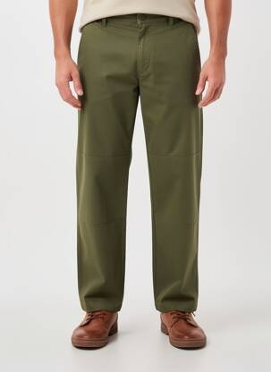 Pantalon chino tissage popeline taille normale vert DAYTONA homme