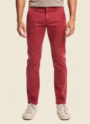 Pantalon chino stretch taille normale rouge DAYTONA homme