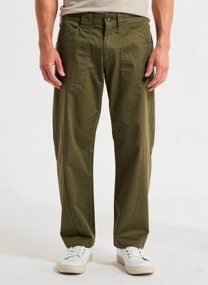 Pantalon droit tissage popeline taille normale vert DAYTONA homme