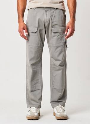 Pantalon cargo tissage popeline taille normale gris DAYTONA homme