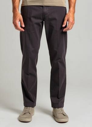 Pantalon chino tissage popeline taille normale gris DAYTONA homme