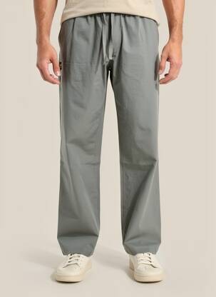 Pantalon droit tissage popeline taille normale gris DAYTONA homme