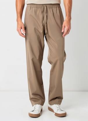 Pantalon droit tissage popeline taille normale beige DAYTONA homme