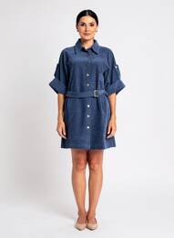 Robe courte manches courtes manches courtes bleu MOLLY BRACKEN femme