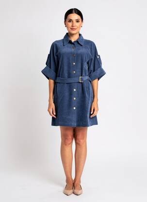 Robe courte manches courtes manches courtes bleu MOLLY BRACKEN femme