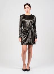 Robe courte fermeture zippée au dos manches longues vert MOLLY BRACKEN femme