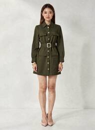 Robe courte manches longues manches longues vert TIFFOSI femme