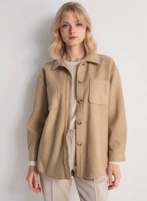 Veste casual coupe droite beige VILA femme