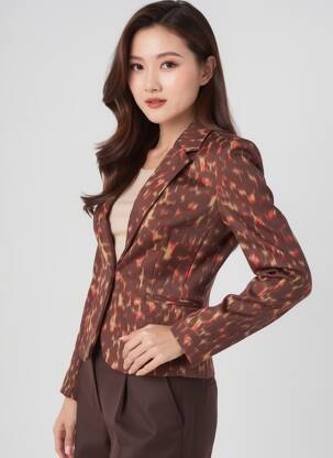 Blazer coupe cintrée marron B.YOUNG femme