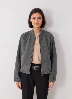 Blouson col v gris B.YOUNG femme