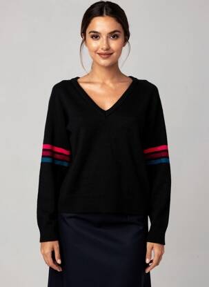 Pull col v manches longues noir VILA femme