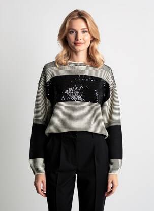Pull stretch manches longues noir VILA femme