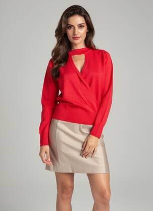 Pull stretch manches longues rouge VILA femme