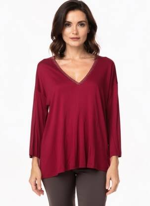T-shirt manches longues manches longues rouge LOLA ESPELETA femme
