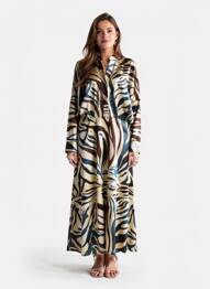Robe longue manches longues manches longues beige SALSA femme