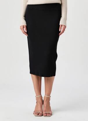 Jupe mi-longue stretch noir B.YOUNG femme