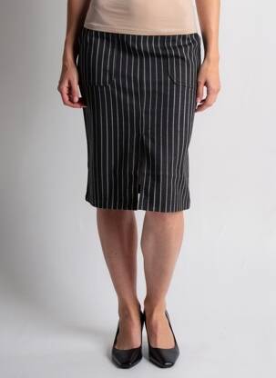 Jupe mi-longue taille élastique gris B.YOUNG femme