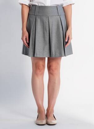 Jupe courte coupe évasée gris MORGAN femme