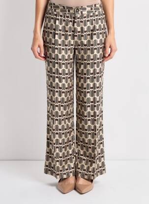 Pantalon droit taille élastique beige DEELUXE femme