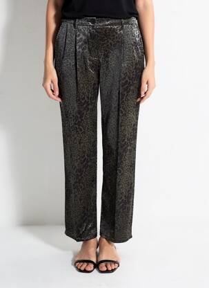 Pantalon droit taille élastique vert MOLLY BRACKEN femme