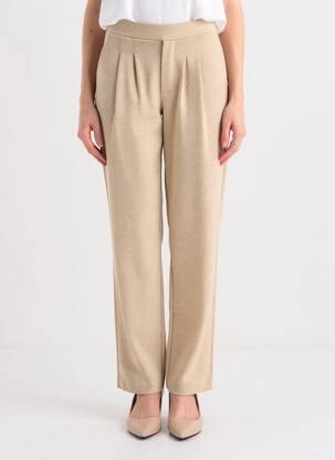 Pantalon droit taille élastique beige B.YOUNG femme