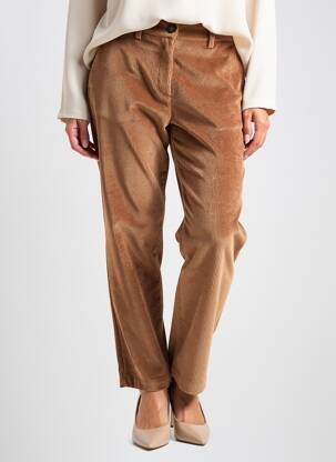 Pantalon slim taille élastique marron LOLA ESPELETA femme