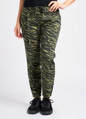 Pantalon slim taille élastique vert B.YOUNG femme