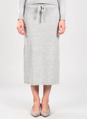 Jupe longue coupe droite gris TIFFOSI femme