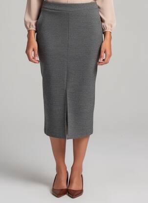 Jupe longue coupe droite gris B.YOUNG femme