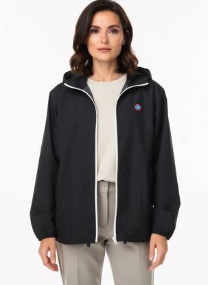 Imperméable fermeture zippée sur le devant a capuche noir FLOTTE femme