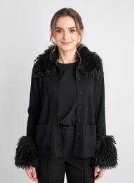 Gilet manches longues coupe cintrée noir TWINSET femme