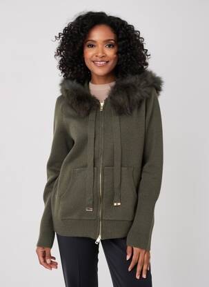 Veste casual coupe droite vert AU SOLEIL DE ST TROPEZ femme